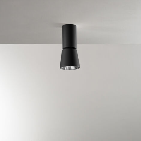 Plafoniera Moderna Kone Metallo Nero Led 10W 3000K Ip20 (1/2)