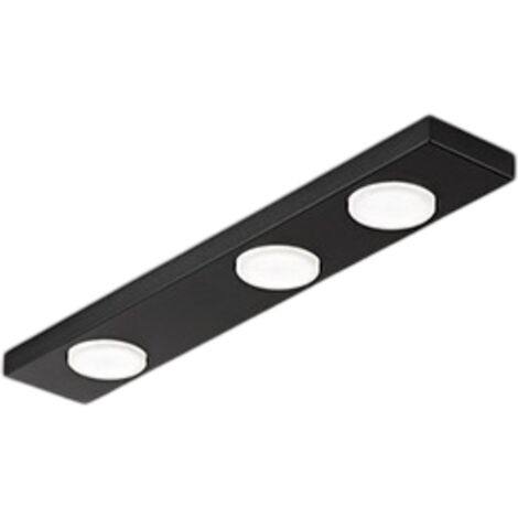 Plafoniera Moderna Bottone Metallo Nero Opaco 3 Luci Gx53 Ip20 (1/5)