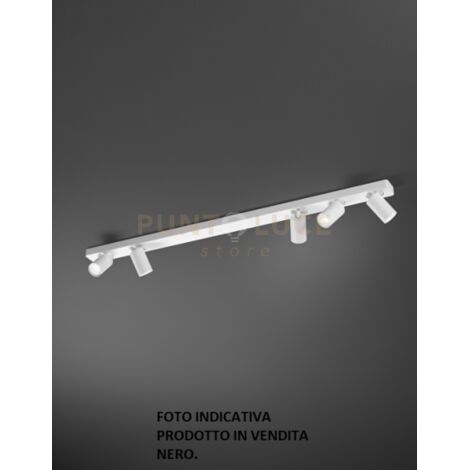 Plafoniera Oddy in alluminio colore nero con 5 faretti tondi d.6cm attacco GU10 orientabili