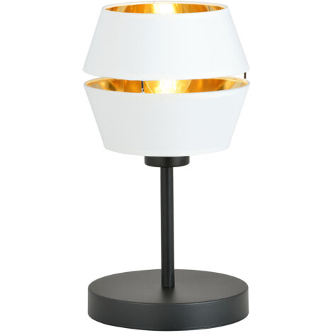 Lampada Da Tavolo Contemporanea 1 Luce Bellerofonte In Metallo Bianco E Oro (1/5)