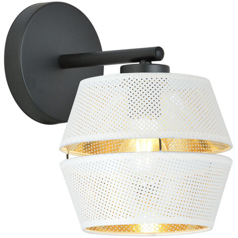 Applique Contemporanea 1 Luce Enea In Metallo Bianco E Oro (1/5)
