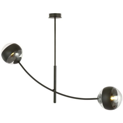 Plafoniera Contemporaneo Oceano Acciaio Nero 2 Luci E14 Ip20 (1/5)