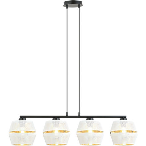 Sospensione Contemporanea 4 Luci Enea In Metallo Bianco E Oro (1/5)