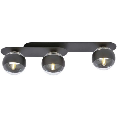 Plafoniera Minimal Teia Acciaio Nero 3 Luci E14 Ip20 (1/5)