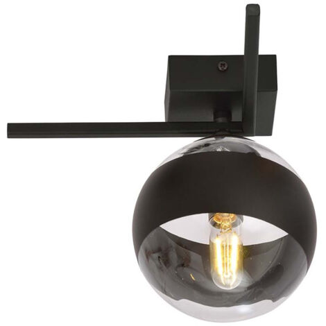 Plafoniera Moderna Andromeda Acciaio Nero Vetro 1 Luce E14 Ip20 (1/5)