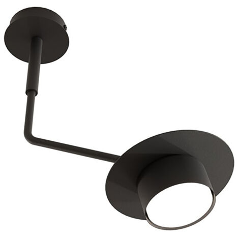 Plafoniera Minimal Cerere Acciaio Nero 1 Luce Gx53 Ip20 (1/5)