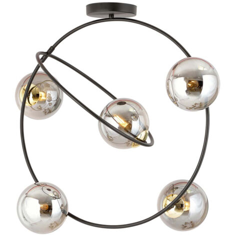 Lampadario Minimal Inanna Acciaio Nero Oro Grigio5 Luci E14 Ip20 (1/5)