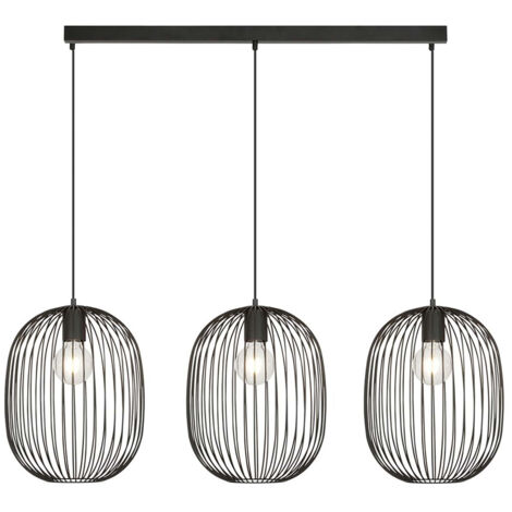 Lampadario Moderno Lugh Acciaio Nero 3 Luci E27 Ip20 (1/5)