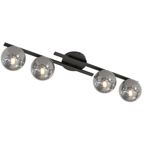 Plafoniera Moderna Nettuno Acciaio Nero 4 Luci E14 Ip20 (1/5)
