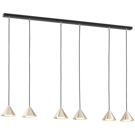 Sospensione Minimal Skadi 6 Luci In Acciaio Oro (1/5)