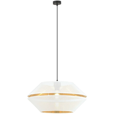 Sospensione Contemporanea 1 Luce Enea In Metallo Bianco E Oro (1/5)