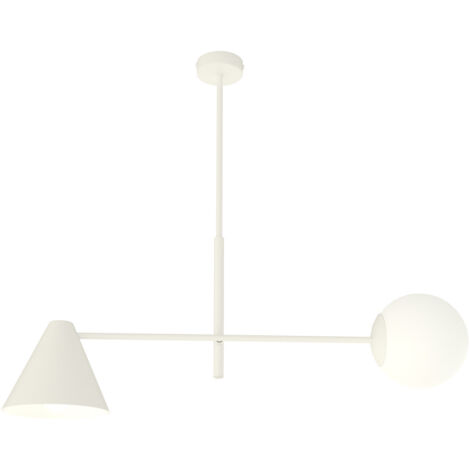 Plafoniera Moderna Industrial Njord 2 Luci Bianco (1/5)