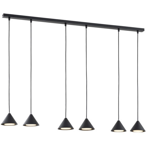 Sospensione Minimal Skadi 6 Luci In Acciaio Nero