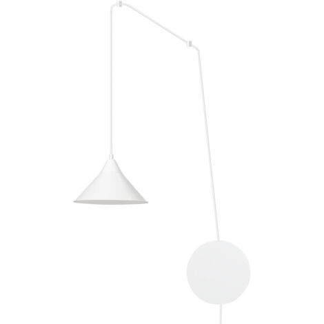 Sospensione Minimal 1 Luce Fujin In Acciao Bianco E Paralume A Cono (1/5)