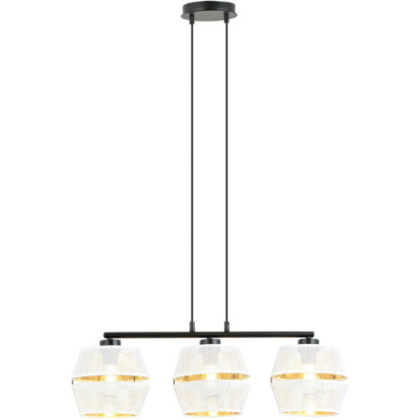 Sospensione Contemporanea 3 Luci Bellerofonte In Metallo Bianco E Oro (1/5)