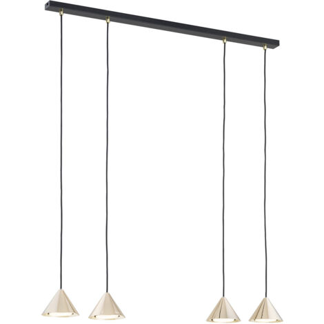 Sospensione Minimal Skadi 4 Luci In Acciaio Oro (1/5)