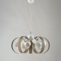 Lampadario a sospensione in ferro cinque luci Bianco Tortora 58x h26 cm