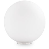Lampada Da Scrivania-Ufficio Moderna Mapa Vetro Bianco 1 Luce E27 D30Cm