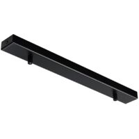 Binario Rettangolare Multicavo 2 Luci In Ferro Laccato Nero 50 Cm