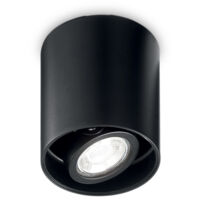 Plafoniera Moderna Mood Round Alluminio Nero 1 Luce Gu10 7W 3000K D9Cm