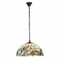 Lampadario Tiffany Vetro Multicolor Scuro 3 Luci E27