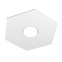Plafoniera Industrial-Minimal Hexagon Metallo Bianco 1 Luce Led 12W