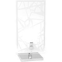Abatjour Contemporaneo Stripes Metallo Bianco Vetro Serigrafato 1 Luce G9