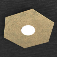 Plafoniera Industrial-Minimal Hexagon Metallo Foglia Oro 1 Luce Led 12W