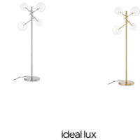 Piantana Contemporanea Equinoxe Metallo Ottone 4 Luci 2W 3000K Luce Calda