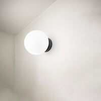 Applique Contemporanea Maga Metallo Nero Vetro 1 Luce G9