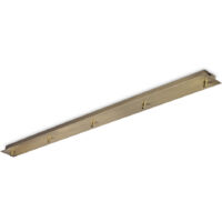 IDEAL LUX Rosone Lineare A Led 5 Luci – Ottone Brunito, Modello 285719, Dimensioni 1200x25x70 Mm, Design Moderno