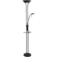 Piantana Senza Fili Acciaio Nero Policarbonato Trasparente Led 22,4W 3000K