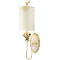 Applique Contemporanea Trellis Acciaio Stucco Patinato Foglia Argento 1 Luce E27