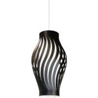 Sospensione Moderna Helios Polilux ® Nero 1 Luce E27 H40Cm