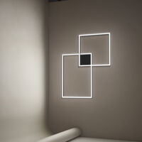 Plafoniera Moderna Cross Alluminio Nero Opaco Led 64W Dimmerabile Ip20