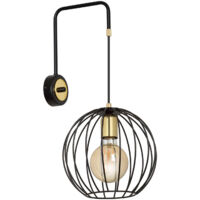 Applique Contemporaneo Omoikane Acciaio Nero 1 Luce E27 Ip20