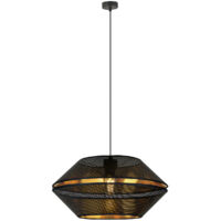 Sospensione Contemporanea 1 Luce Enea In Metallo Nero E Oro