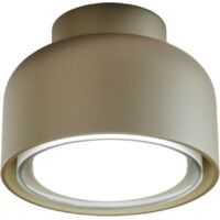 CUBE Sospensione 5 luci in metallo colore oro opaco cubica con diffusore sferico vetro bianco attacco G9