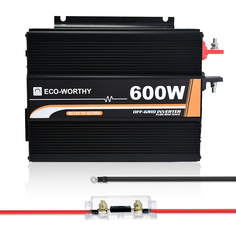 ECO-WORTHY 600W 12V off-grid solar inverter DC 12V AC 220V sine