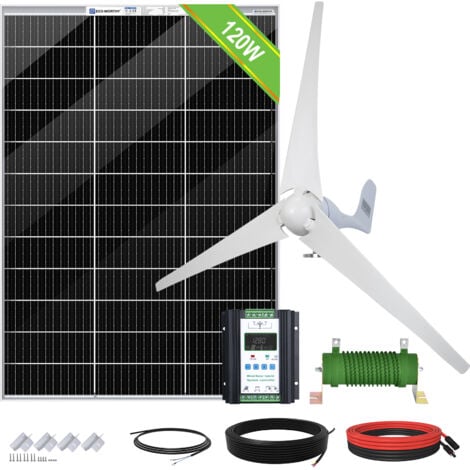 ECO-WORTHY 520W 12V Hybrid Kit: 400W DC Wind Generator with 120W Solar  Panel for Home