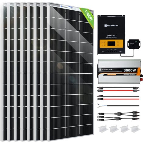 ECO-WORTHY 1500W 24V All-in-one Solar Hybrid Inverter with Built-in 30A  MPPT Controller for Home RV Shed Off-Grid System - Solartex Store