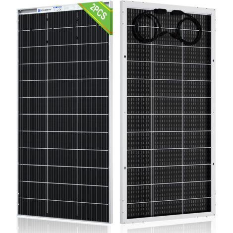 [NEVER USED] ECO-WORTHY 390W 12V Bifacial High Efficiency Monocrystalline Solar Panel 1.36kWh/Day for RV Motorhome Campervan Boat(2pcs 195W)