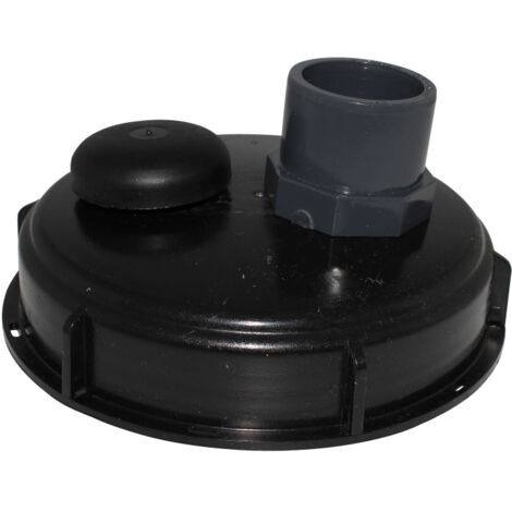 Couvercle diamètre 150 mm avec prise PVC droite 40/50 et évent