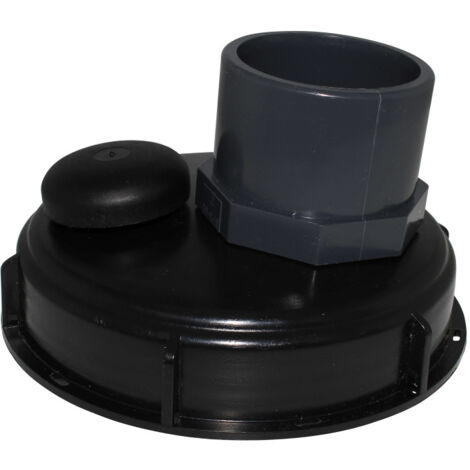 Couvercle diamètre 150 mm avec prise PVC droite 63/75 et évent (1/2)
