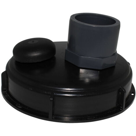 Couvercle diamètre 150 mm avec prise PVC droite 50/63 et évent (1/2)