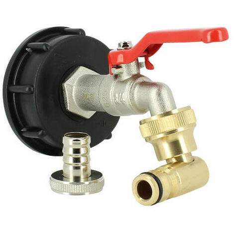 Raccord cuve S60X6 - Robinet ECO laiton 15 mm + Nez articulé (1/3)