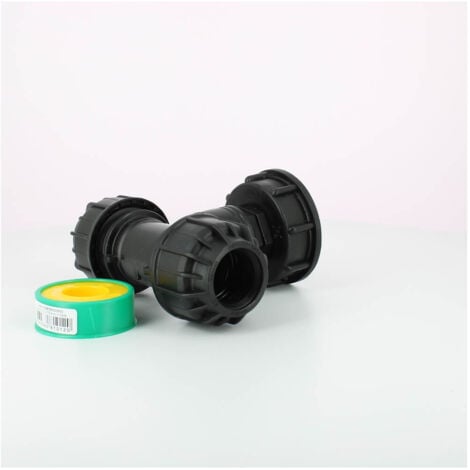 Raccord cuve eau S60X6 - Té compression Diamètre 32 mm