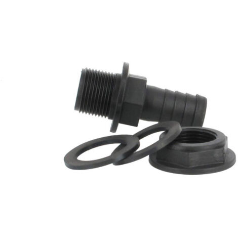 Multicuves – Trop-plein cuve eau 1000L – Embout droit Ø 20 mm – Pour cuves IBC – Évacuation trop plein d'eau de pluie – Polypropylène