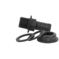 Multicuves – Trop-plein cuve eau 1000L – Embout droit Ø 20 mm – Pour cuves IBC – Évacuation trop plein d'eau de pluie – Polypropylène