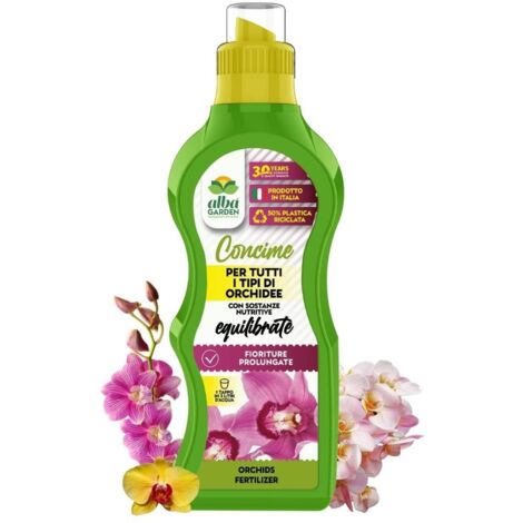 Concime Naturale Biologico, per Orchidee Nutrimento Liquido per Piante Ornamentali in Piena Terra per Interno Esterno x 500 g